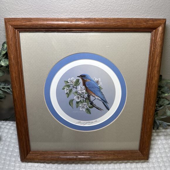 Art Other - Don Breyfogle Eastern Bluebird Framed Wildlife Print 1988 9.6” x 9.4” Vintage